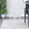 22 Inch Set of 2 Dining Chairs, Spindle Backrest, Matte White Wood Design By Casagear Home