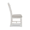 Zane 20 Inch Dining Chair Set of 2 Beige Polyester Seat Antique White By Casagear Home BM296601