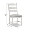 Zane 20 Inch Dining Chair Set of 2 Beige Polyester Seat Antique White By Casagear Home BM296601