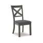 Fia 20 Inch Gray Wood Dining Chair Set of 2 Crossed Backrest Padded Seat By Casagear Home BM296605