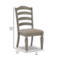 17 Inch Ladderback Dining Chair Set of 2 Antique Gray Cushioned Seat By Casagear Home BM296610