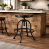 Zane Counter Stool Set of 2 | 24" | Adjustable Swivel | Black Base
