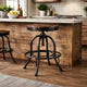 Zane Counter Stool Set of 2 | 24" | Adjustable Swivel | Black Base