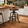Zane Counter Stool Set of 2 | 24" | Adjustable Swivel | Black Base