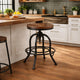 Zane Counter Stool Set of 2 | 24" | Adjustable Swivel | Black Base