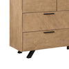 Log 68 Inch 7 Drawer Dresser with Angled Black Legs Natural Brown Finish By Casagear Home BM296631