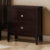 Con Nightstand | 26" | 2 Drawers | Silver Knobs | Cappuccino Finish