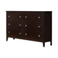 Con 56 Inch Wide Dresser 6 Drawers with Silver Knobs Cappuccino Brown By Casagear Home BM296653