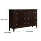 Con 56 Inch Wide Dresser 6 Drawers with Silver Knobs Cappuccino Brown By Casagear Home BM296653