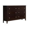 Con Dresser | 56" | 6 Drawers | Silver Knobs | Cappuccino Brown
