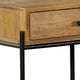 22 Inch 1 Drawer Accent Table Open Shelf Black Iron Frame Natural Brown BM296659