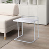 Dey C Table | 27" | Gloss White Top | Chrome Metal Base