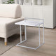 Dey C Table | 27" | Gloss White Top | Chrome Metal Base