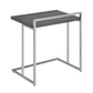 Dey 27 Inch C Shape Side End Table Weathered Gray Top Satin Nickel Metal By Casagear Home BM296661