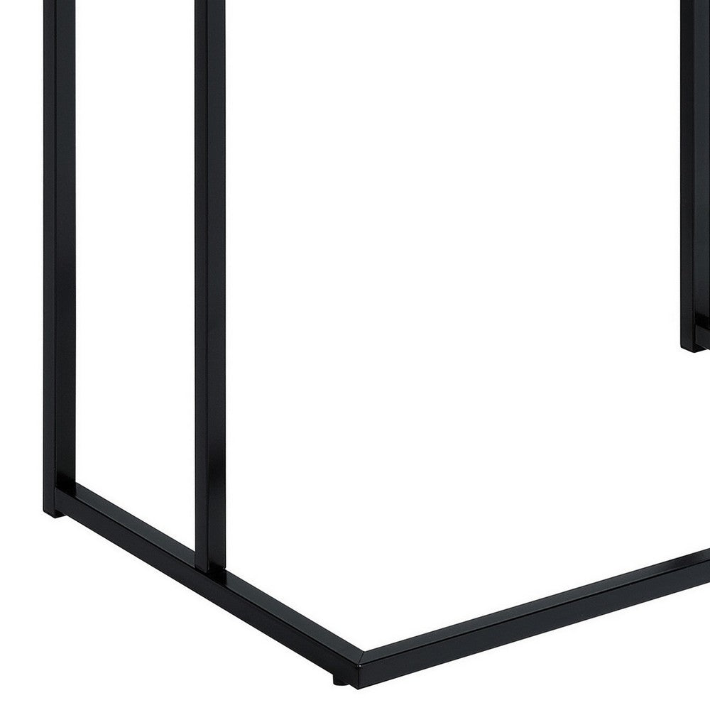 Dey C Table | 27" | Brown Top | Matte Black Metal Base