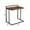 Dey C Table | 27" | Brown Top | Matte Black Metal Base
