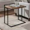 Dey C Table | 27" | Brown Top | Matte Black Metal Base