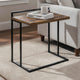 Dey C Table | 27" | Brown Top | Matte Black Metal Base