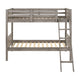 Twin Over Twin Bunk Beds Curved Headboards Ladder Straight Legs Taupe BM296681