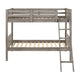 Twin Over Twin Bunk Beds Curved Headboards Ladder Straight Legs Taupe BM296681
