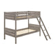 Twin Over Twin Bunk Beds, Curved Headboards, Ladder, Straight Legs, Taupe