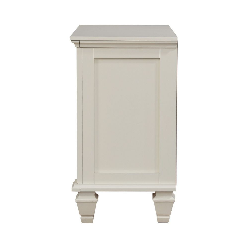 Lila 30 Inch Nightstand with Slide Out Tray Felt Lined Top Drawer White BM296705