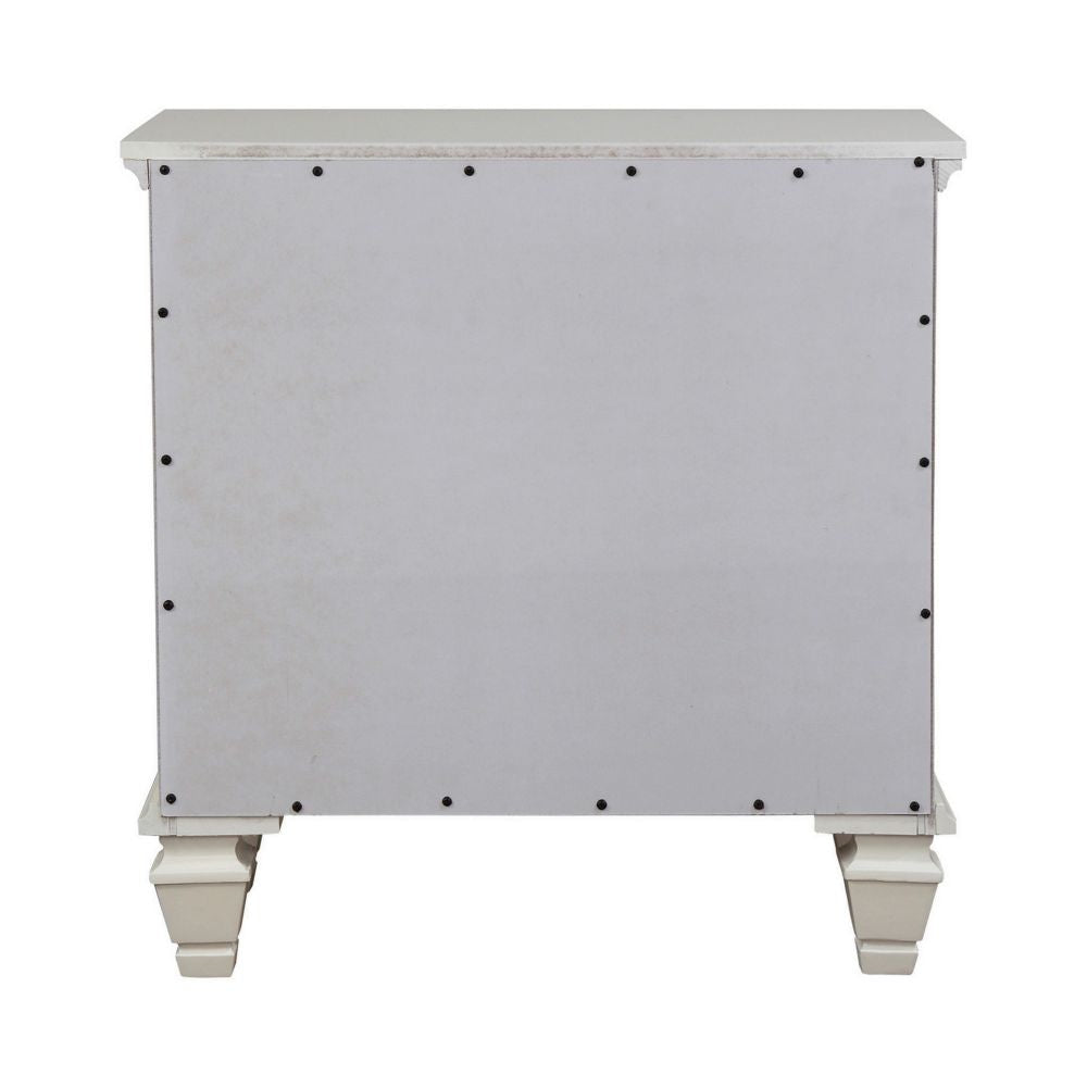 Lila 30 Inch Nightstand with Slide Out Tray Felt Lined Top Drawer White BM296705