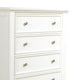 Lila 53 Inch Tall Dresser Chest 5 Drawers with Raised Panels White Wood By Casagear Home BM296707