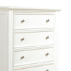 Lila 53 Inch Tall Dresser Chest 5 Drawers with Raised Panels White Wood By Casagear Home BM296707