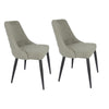 Glom 21 Inch Dining Chair, Set of 2, Off White Upholstery, Tufted Backrest