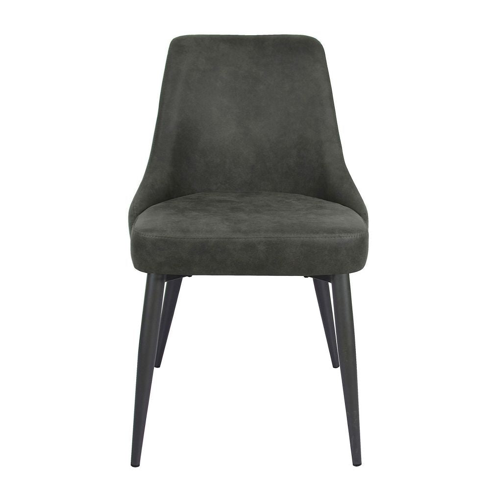 Glom 21 Inch Dining Chair Set of 2 Gray Upholstery Tufted Backrest