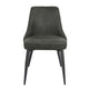 Glom 21 Inch Dining Chair Set of 2 Gray Upholstery Tufted Backrest