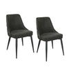 Glom 21 Inch Dining Chair, Set of 2, Gray Upholstery, Tufted Backrest