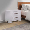 Bela Nightstand | 26" | 2 Drawers | Felt Lined | White & Silver