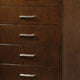 Bela 49 Inch 5 Drawer Tall Dresser Chest Felt Lined Silver Handles Brown