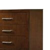 Bela 49 Inch 5 Drawer Tall Dresser Chest Felt Lined Silver Handles Brown