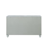 Gina 62 Inch Wide Dresser 6 Fretwork Drawers Mirror Trim Silver Finish BM296758