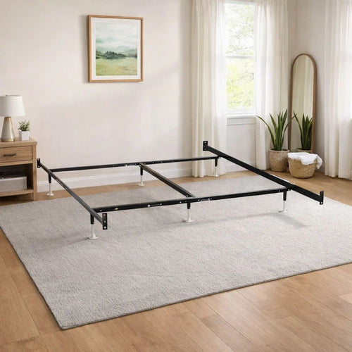 Bed Frame | Queen/King | 6 Legs | Adjustable Glides | Matte Black