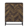 Akk 41 Inch 2 Door Accent Cabinet Console Sled Legs Chevron Wood Brown BM296782