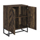 Akk 41 Inch 2 Door Accent Cabinet Console Sled Legs Chevron Wood Brown BM296782