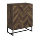 Akk 41 Inch 2 Door Accent Cabinet Console, Sled Legs, Chevron Wood Brown