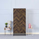 Akk Wardrobe Cabinet | 71" | 2 Doors | Chevron Wood | Brown Finish