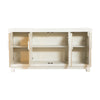 60 Inch Rustic 4 Door Sideboard Cabinet Console White Gold Front Pattern BM296785