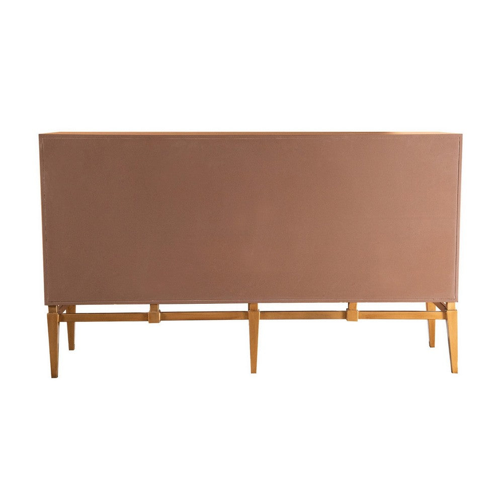 Col Sideboard Cabinet | 60" | 4 Doors | Vintage Gold | Brown Black