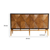 Col Sideboard Cabinet | 60" | 4 Doors | Vintage Gold | Brown Black