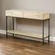 Console Table | 46" | 2 Drawers | Open Shelf | Sleek Black Legs