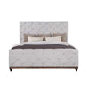 Kael Deep Tufted Queen Size Bed Soft Light Gray Fabric Upholstered Frame BM296821