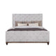 Kael Deep Tufted Queen Size Bed Soft Light Gray Fabric Upholstered Frame BM296821