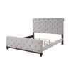 Kael Deep Tufted Queen Size Bed, Soft Light Gray Fabric Upholstered Frame