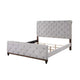 Kael Deep Tufted Queen Size Bed, Soft Light Gray Fabric Upholstered Frame